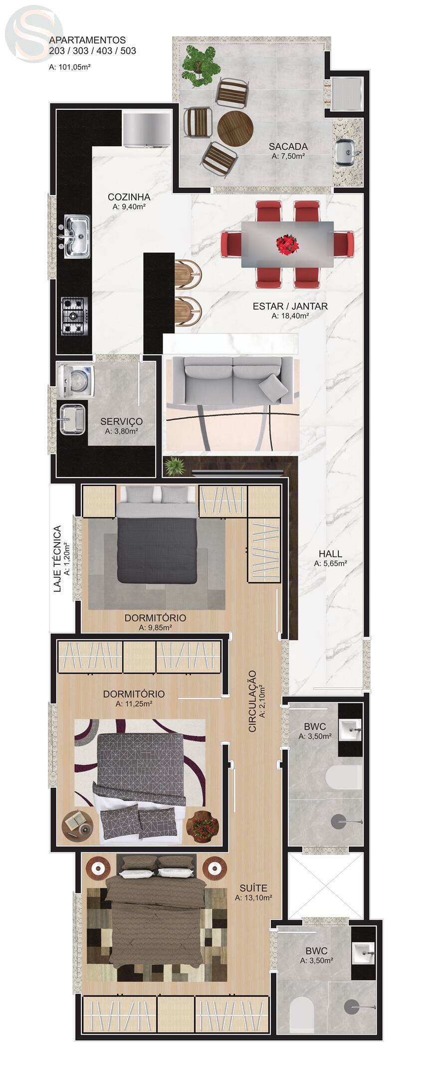 Apartamento à venda com 3 quartos, 125m² - Foto 11