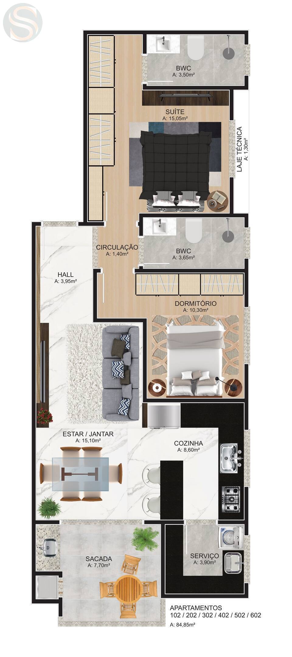 Apartamento à venda com 2 quartos, 119m² - Foto 11