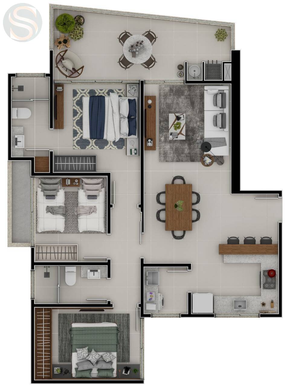 Apartamento à venda com 3 quartos, 122m² - Foto 8